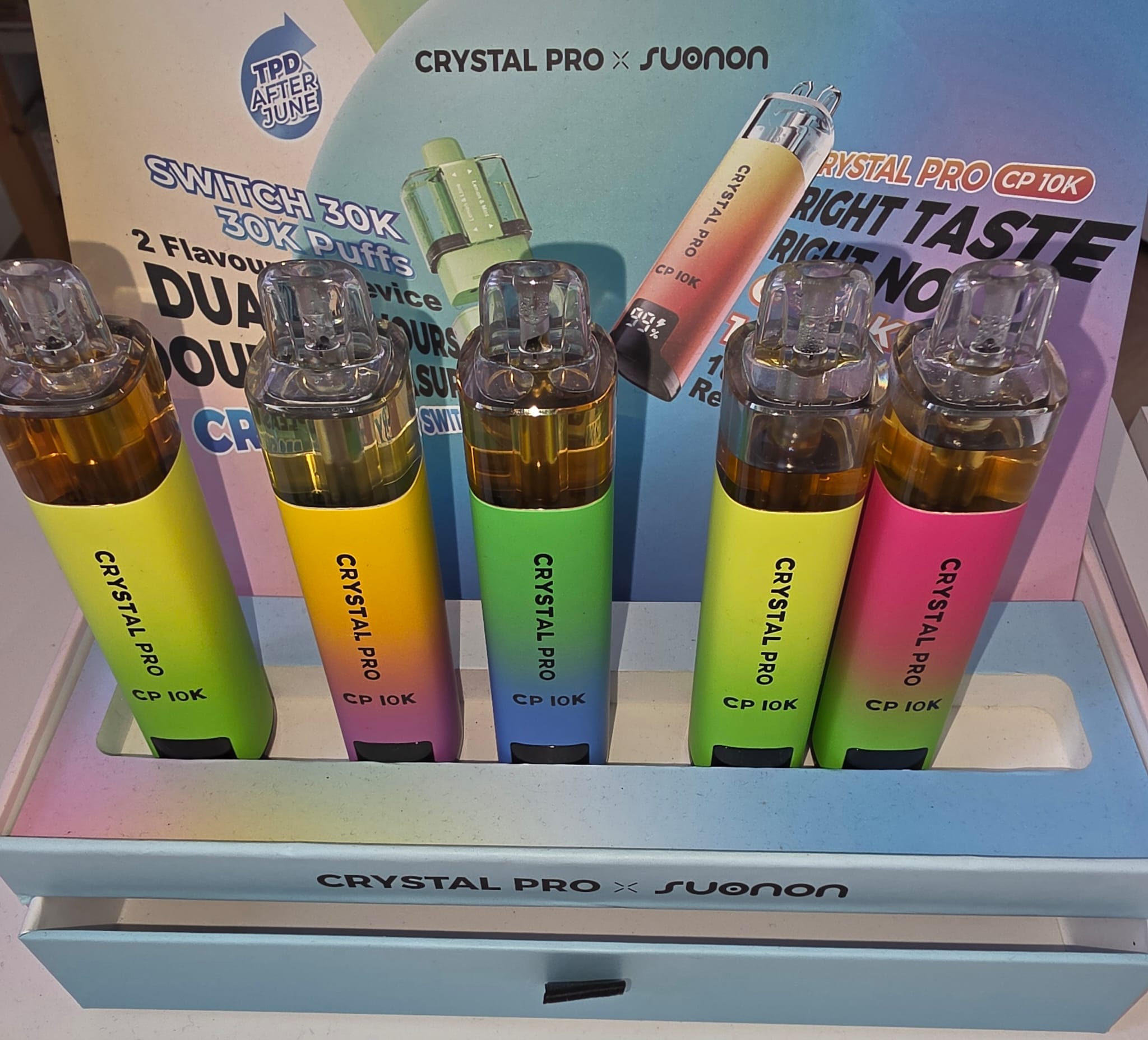 Crystal Pro CP10K display at Belfield Vape Rochdale